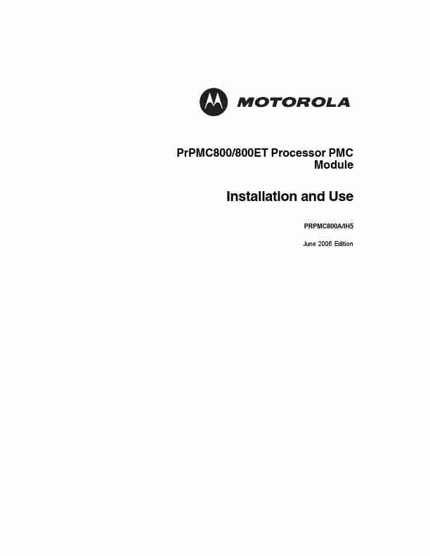 Motorola Computer Hardware PrPMC800800ET Processor PMC Module-page_pdf